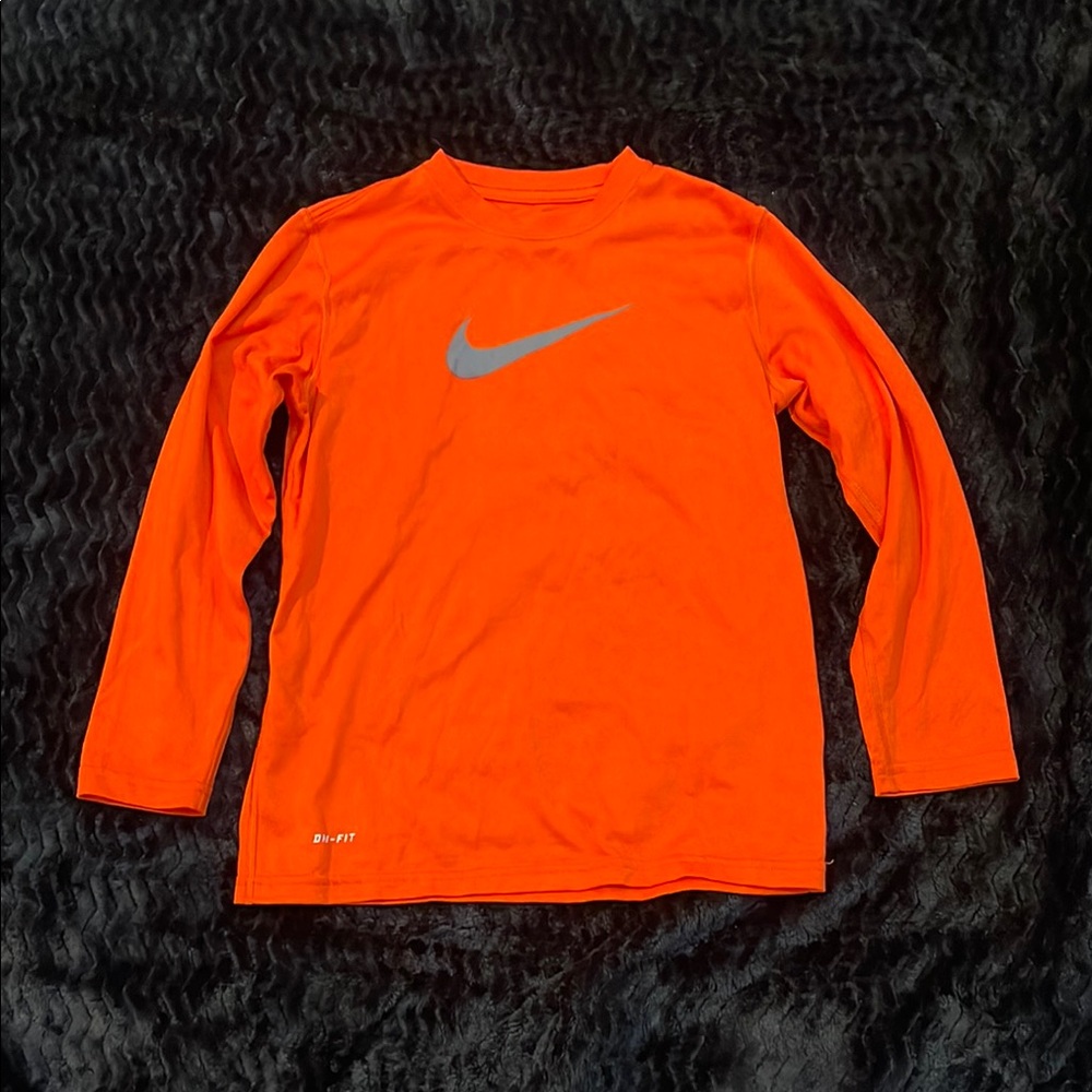Nike Dri-FIT Bright Orange Long Sleeve Tee
